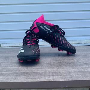 Adidas Predator Edge FG Youth Soccer Cleats Size 1.5/1UK Black Pink Firm Ground